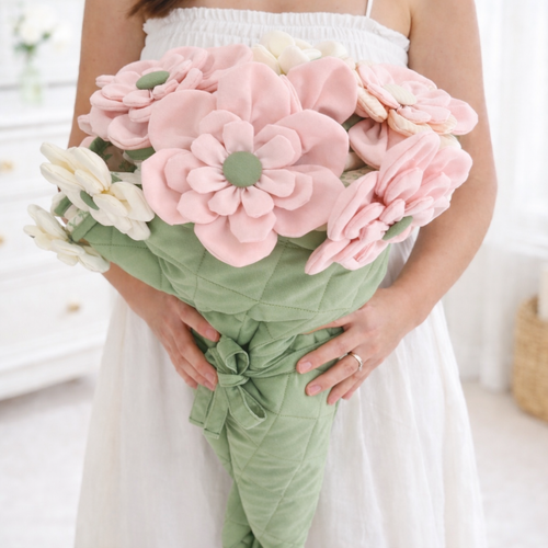 Bouquet Blanket — 55% Linen / 45% Cotton Round Throw, 60" Diameter