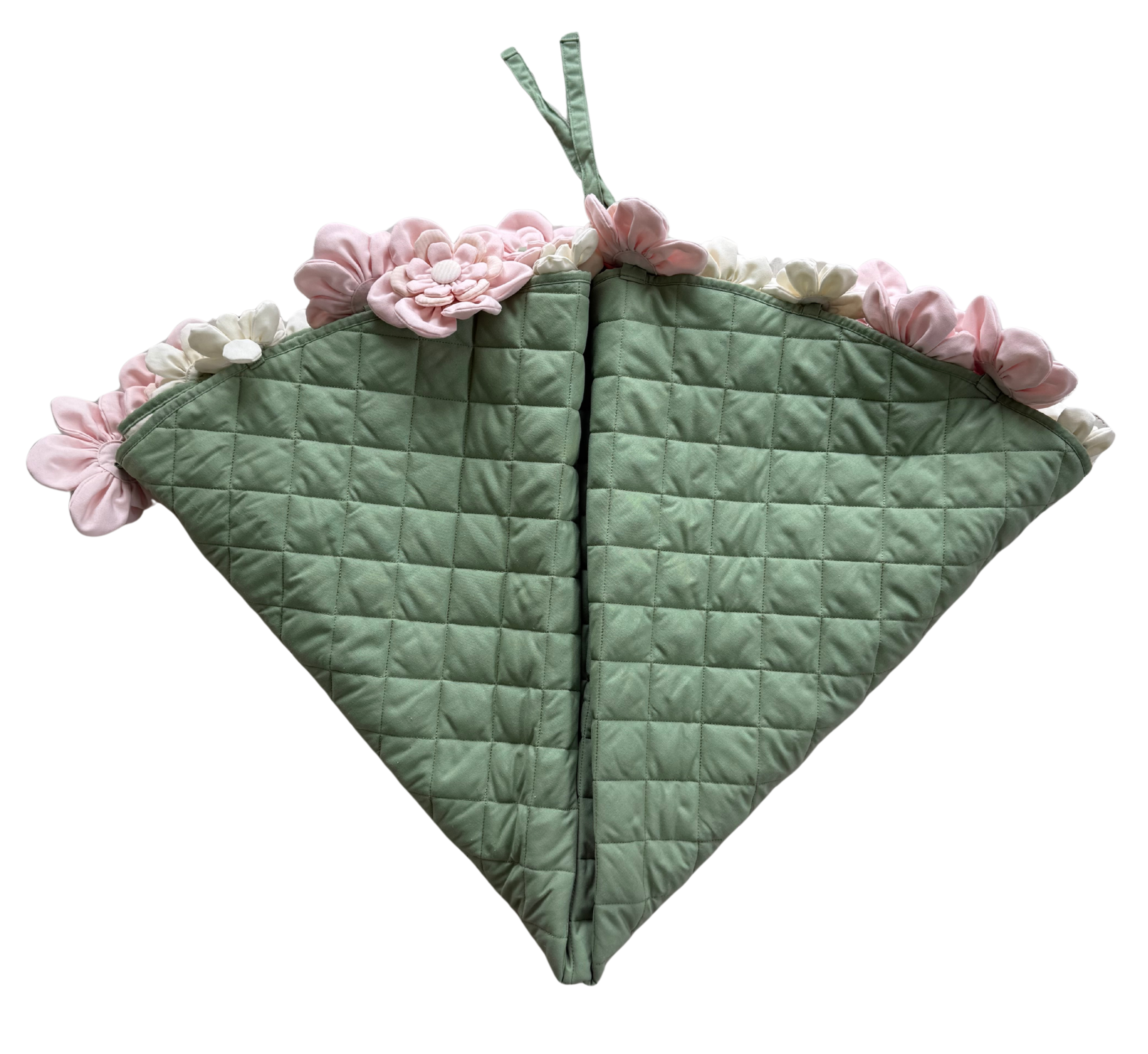 Bouquet Blanket — 55% Linen / 45% Cotton Round Throw, 60" Diameter
